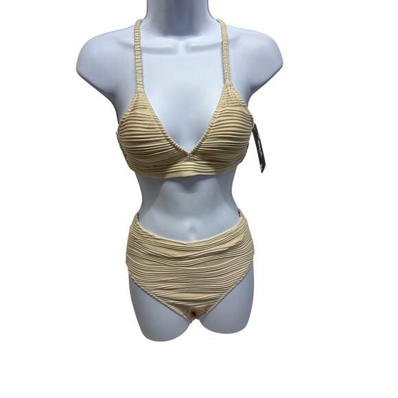 Bmjl Other - BMJL women’s High waisted bathing suit Bikini set V neck tie back sz small New